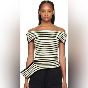Open YY Knit Embossed Stripe Cowl Neck Eclectic Tank Top NEW NWT Size 1 Small